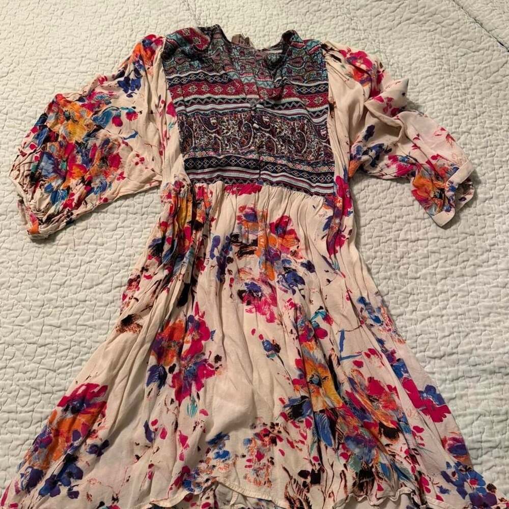 Umgee Floral Paisley Tunic Dress Size 2XL Boho Festival